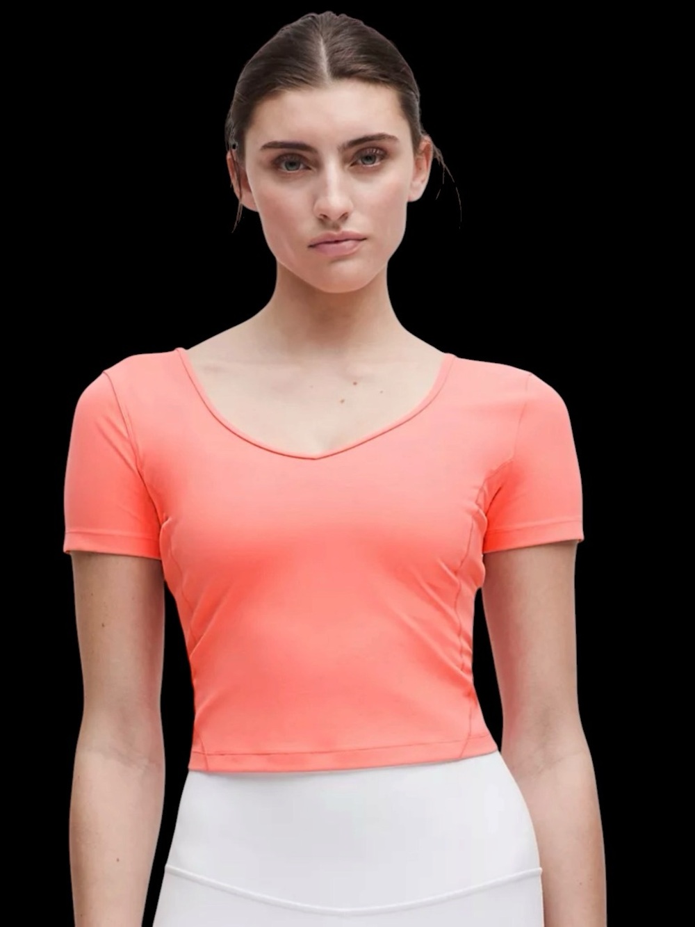 🪸 Lululemon Bright Coral Cropped Workout Top